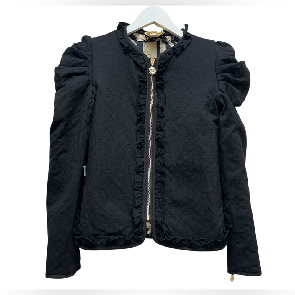 Emily McCarthy Ava Reversible Jacket Plaid Noir Navy/Black/Cream Sz XS Women’s - Picture 7 of 14